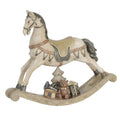 Beeld Paard 22x5x19 cm Wit Polyresin Kerstdecoratie