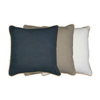 Kussen donkergrijs met jute bies 45x45cm*