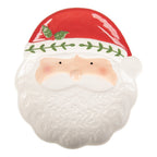 Decoratie schaal Kerstman 29x26x5 cm Wit Keramiek