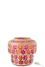 J-Line tafellamp Mozaïek - glas - roze/oranje - M