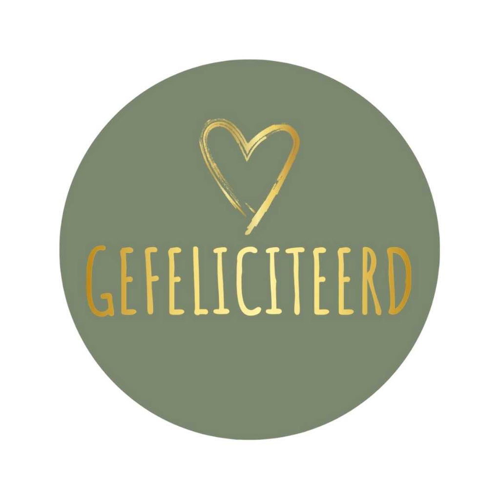 Etiketten – Gefeliciteerd – Olijf Groen – 250 Stuks