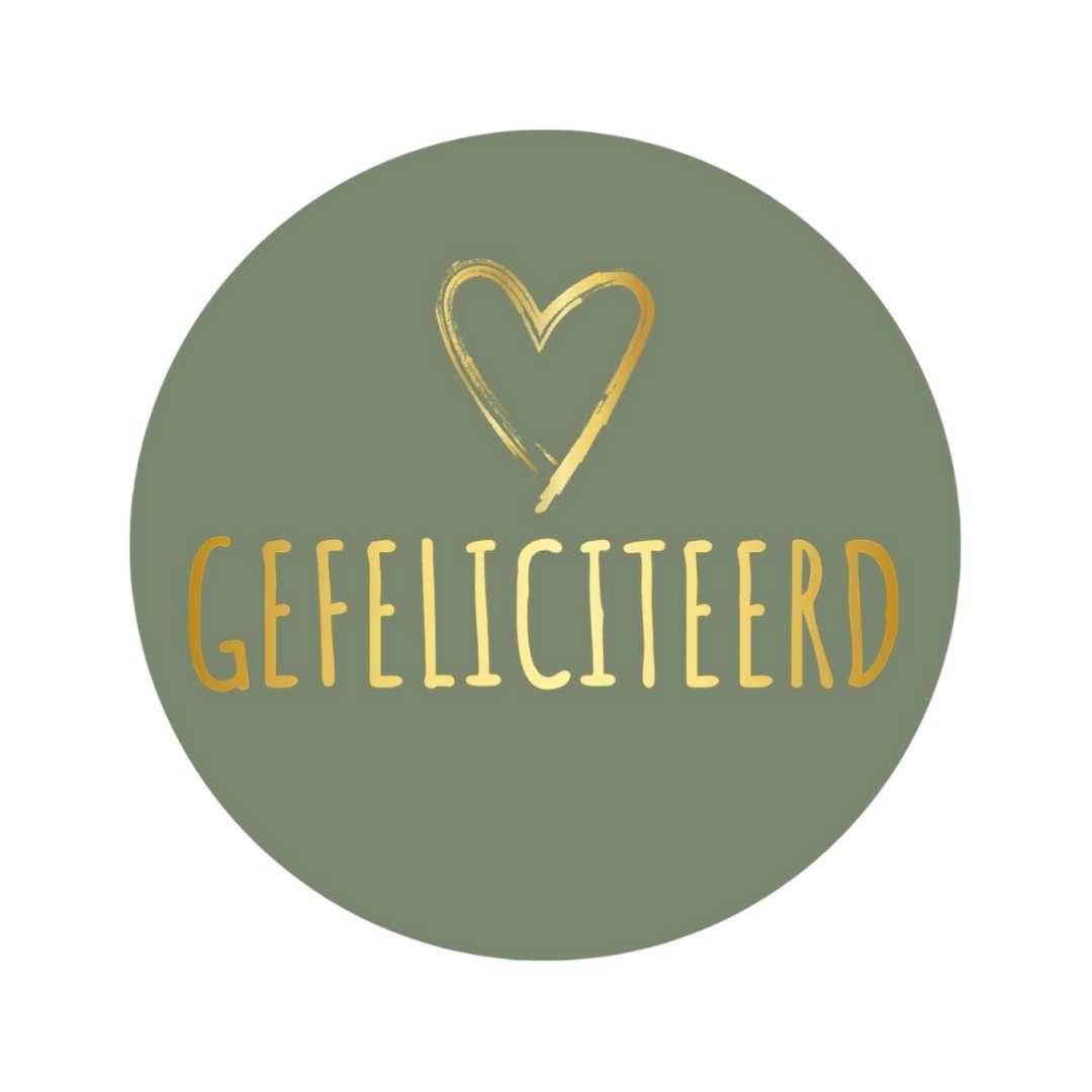 Etiketten – Gefeliciteerd – Olijf Groen – 250 Stuks