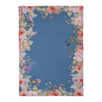 Theedoek 50x70 cm Blauw Katoen Bloemen