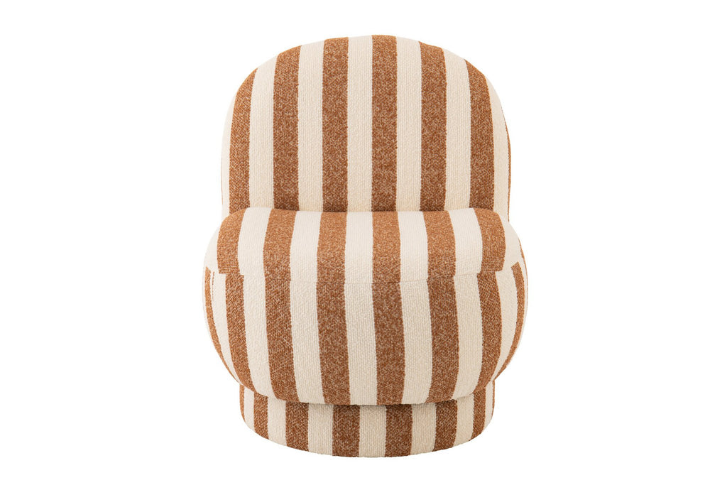 J-Line loungestoel Gestreept - polyresin - bruin/gebroken wit