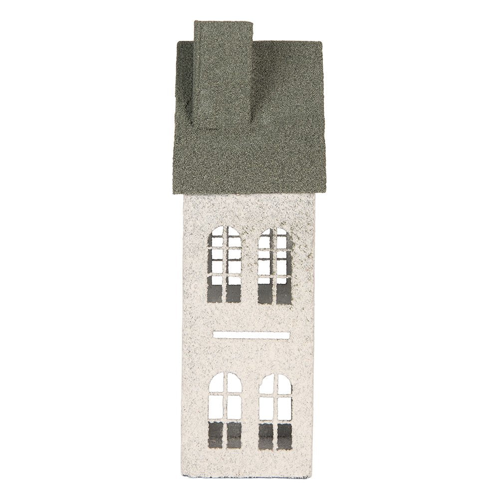 Decoratie Beeld Huis 16x9x32 cm Wit Metaal