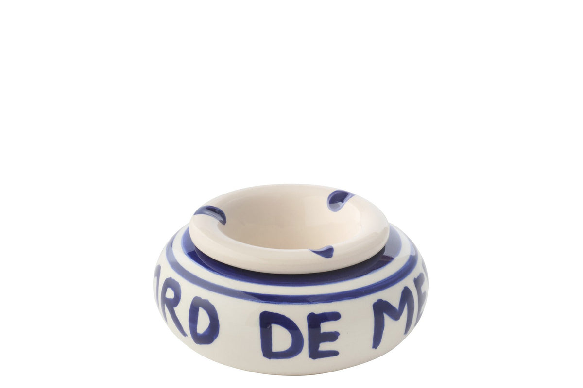 J-Line asbak - keramiek - donkerblauw - S