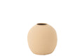 J-Line vaas Cassia Rond - keramiek - beige - small - Ø 29.5 cm