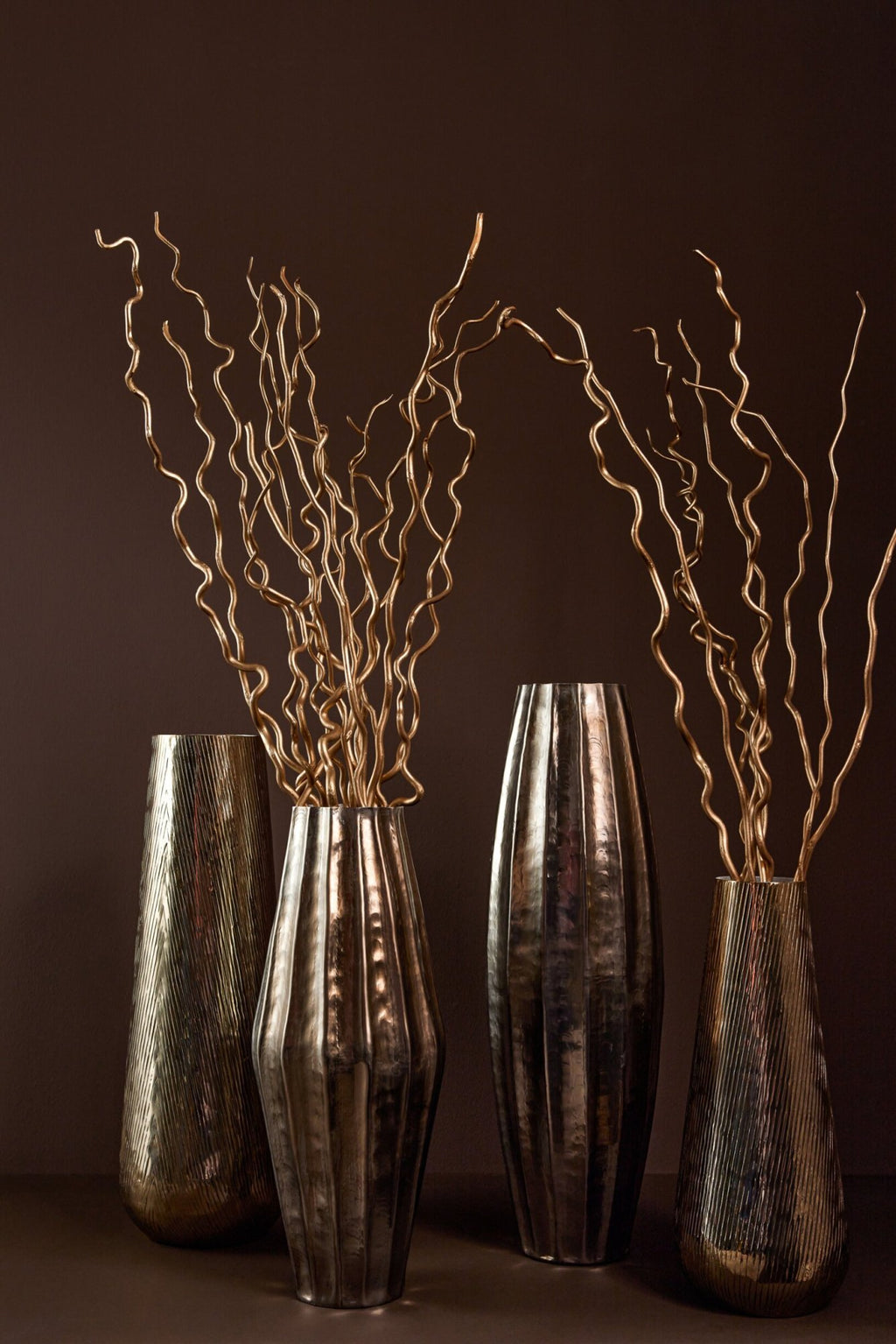 J-Line vaas - aluminium - goud - large