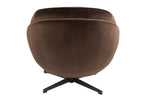 J-Line zetel Relax -+ voetbank - metaal/textiel - donkerbruin