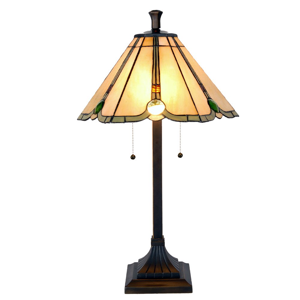 Tiffany Tafellamp Ø 40x67 cm Beige Glas