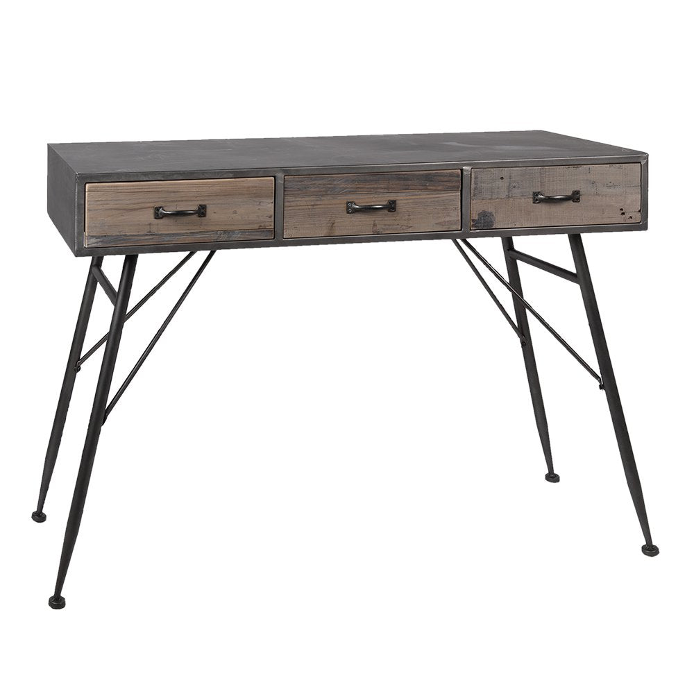 Sidetable Grijs, IJzer en Hout 116x40x80 cm