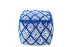 J-Line poef Oosters Patroon - katoen - blauw/wit