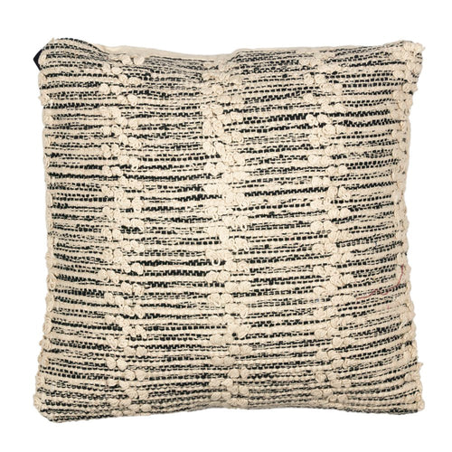 *kussen katoen wol streep grijs/wit 40x40cm*
