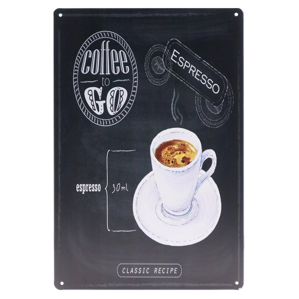 Espresso Retro Wandbord 30x20