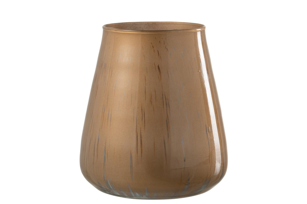 J-Line windlicht Antiek - glas - bruin - large