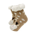 Textino Bambi - Huissokken maat 31/34 - antislip - met sherpa voering - Hazelnoot