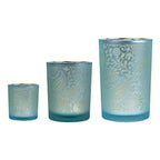 Theelichthouder paisley turquoise large 18cm*