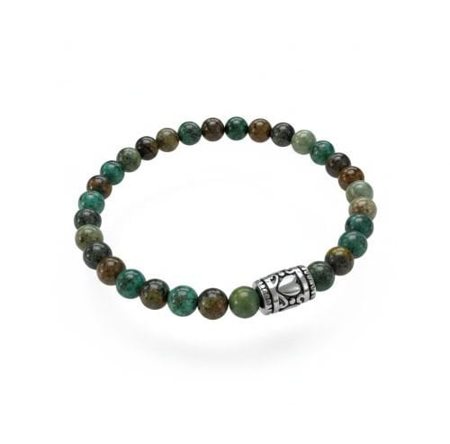 Damesarmband Afrikaans Turquoise 6 mm met basiskraal