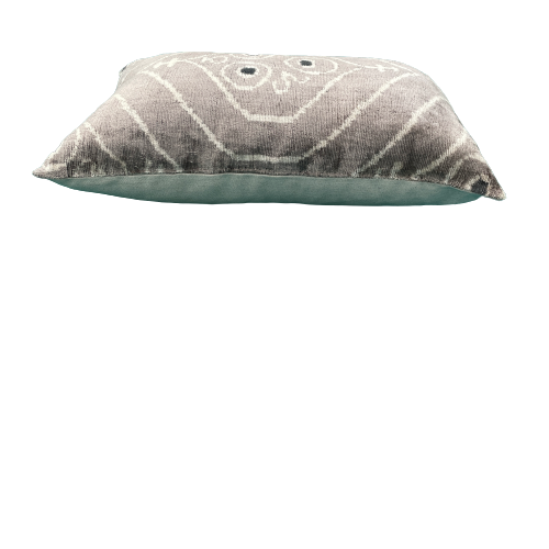 Velvet Ikat Kussen Taupe 60x40 cm
