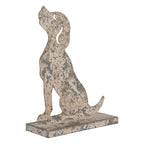Decoratie Beeld Hond 20x8x24 cm Grijs Metaal