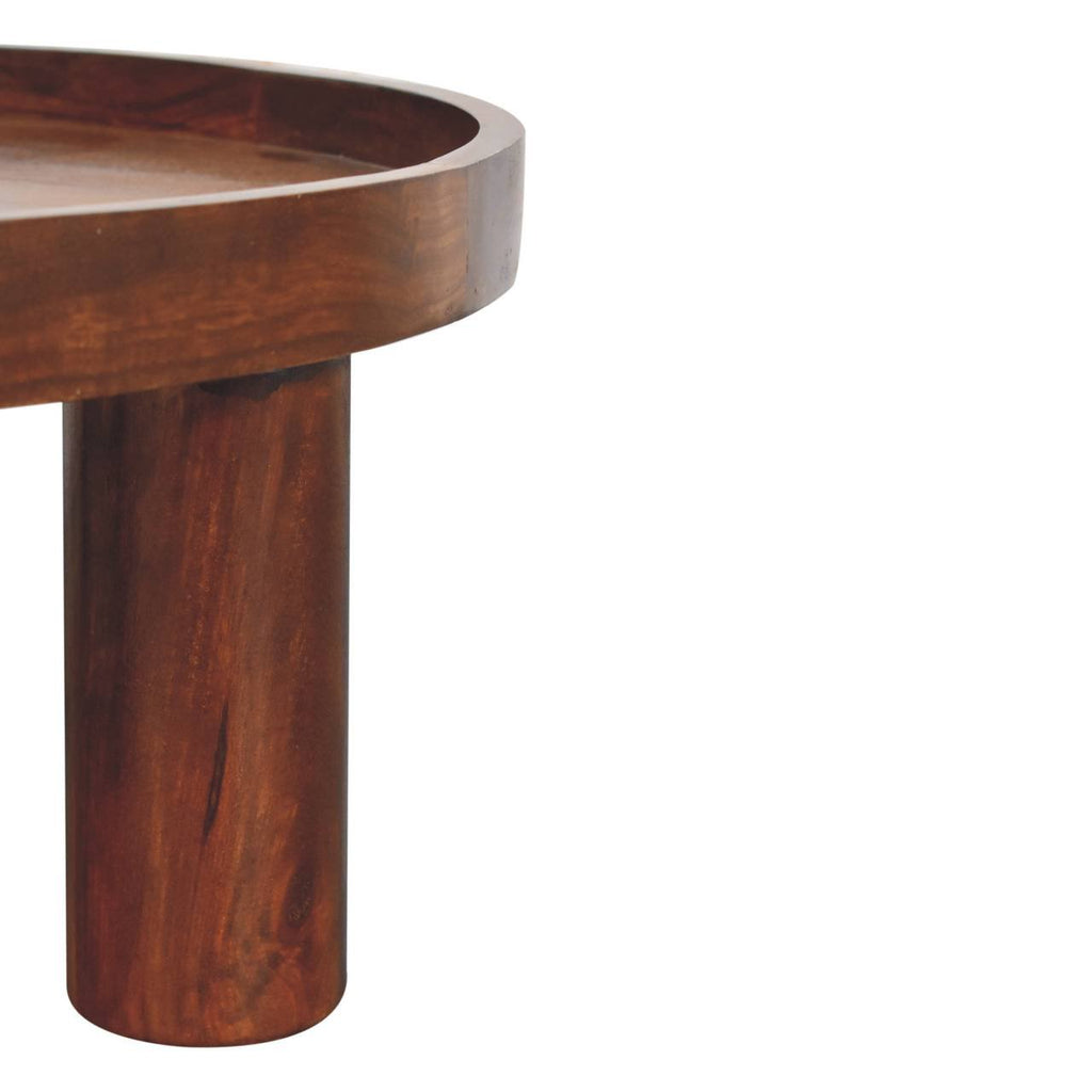 Massief houten Crescent Kastanje salontafel, bruin