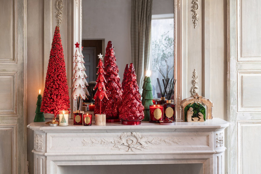 J-Line kerstboom - glas - rood