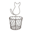 Opbergmand Ø 13x25 cm Bruin Metaal Kat Mandje