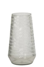 J-Line Vaas met reliëf - glas - transparant - large