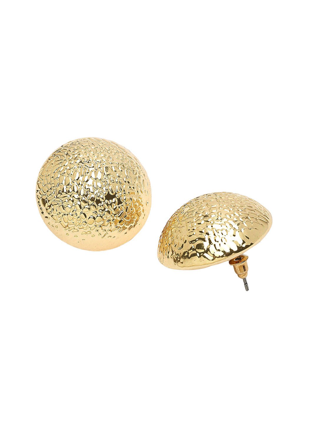 Vergulde eigentijdse studs – Secure Post Back-oorbellen – paar van 3 cm