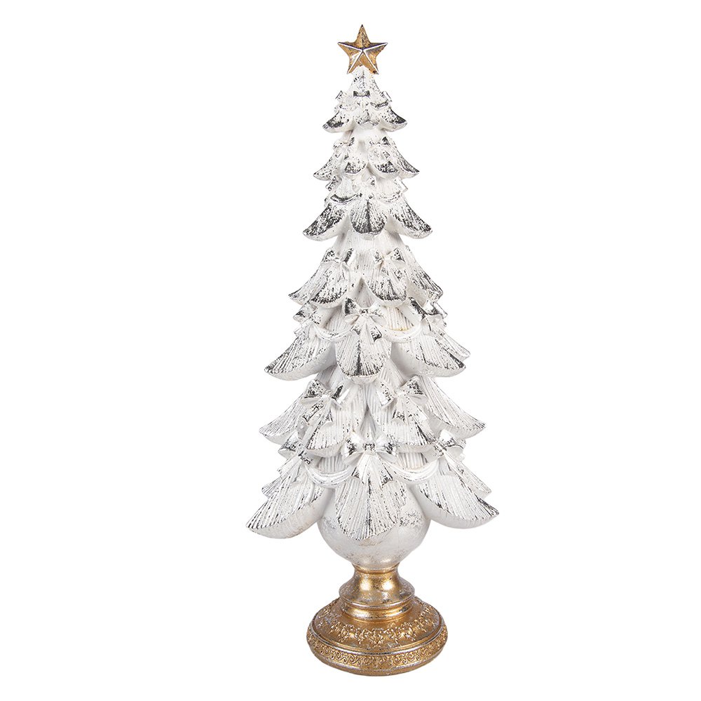 Kerstdecoratie Beeld Kerstboom 20x14x46 cm Wit Kunststof