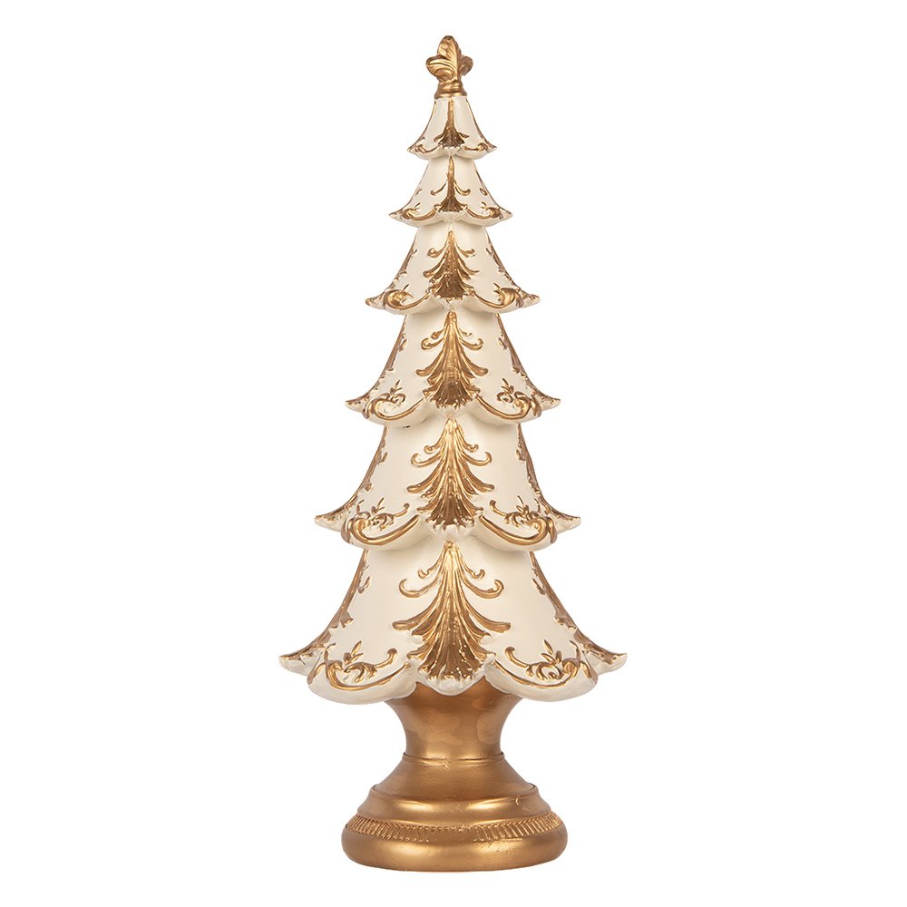 Kerstdecoratie Beeld Kerstboom Ø 13x30 cm Wit Kunststof