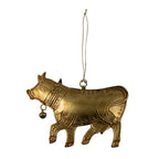 Hanger ijzer koe goud 16cm
