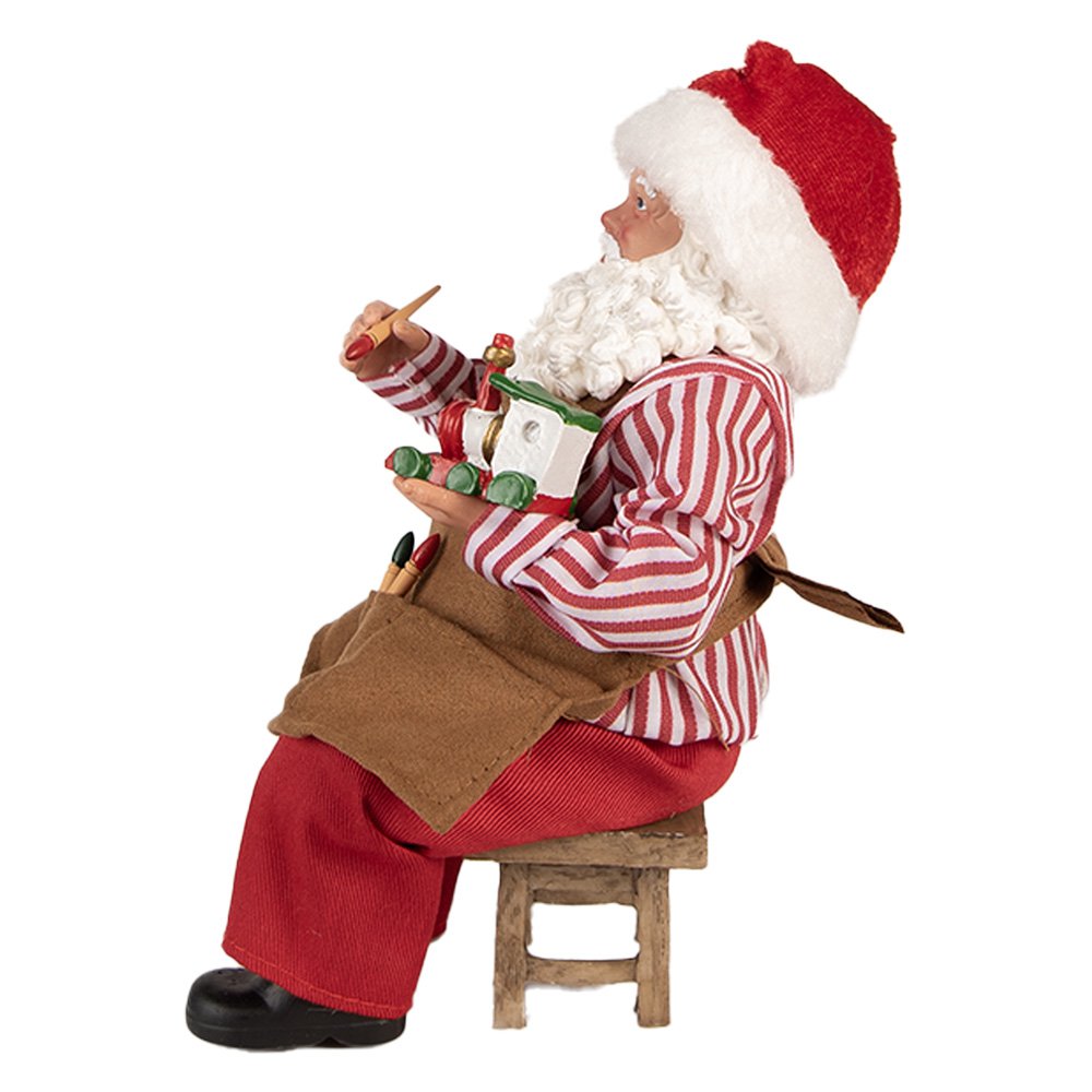 Kerstdecoratie Beld Kerstman 13x10x28 cm Rood Textiel