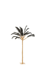 J-Line Boom Pluimen Metaal Goud/Zwart Small