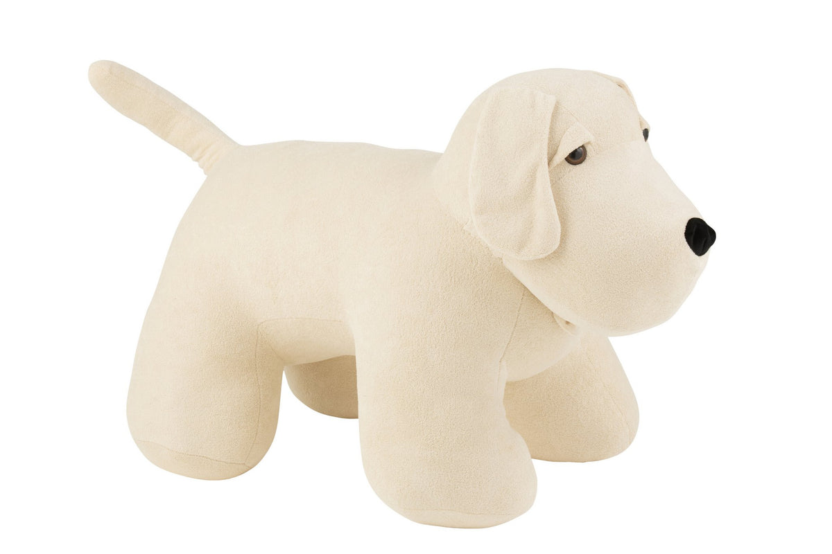 J-Line deurstop Hond - textiel - ecru