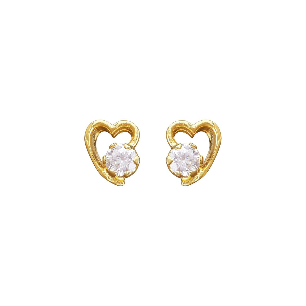 Hartvormige oorbellen – fijne sieraden – 925 sterling zilver, 18K verguld – lichtgewicht paar