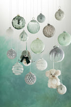 J-Line kerstbal Mozaiek - glas - wit/zilver