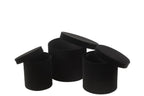 J-Line doos Rond - fluweel/papier - zwart - 3 stuks