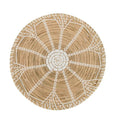 Wanddecoratie zeegras rond 40x5cm naturel/wit