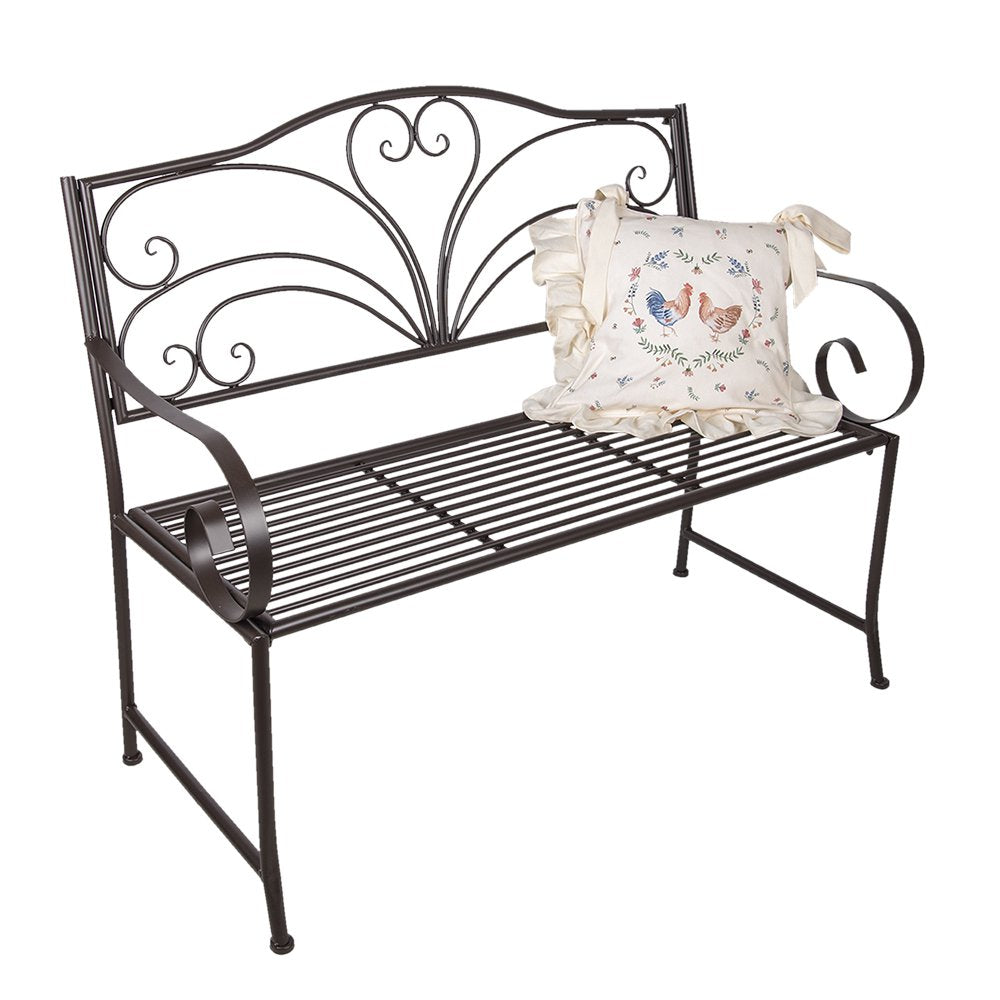 Tuinbank 117x50x98 cm Bruin Metaal Bank Buiten