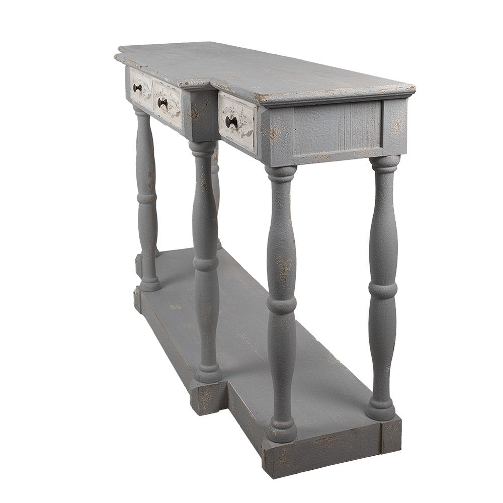 Sidetable 142x42x85 cm Grijs Hout Wandtafel