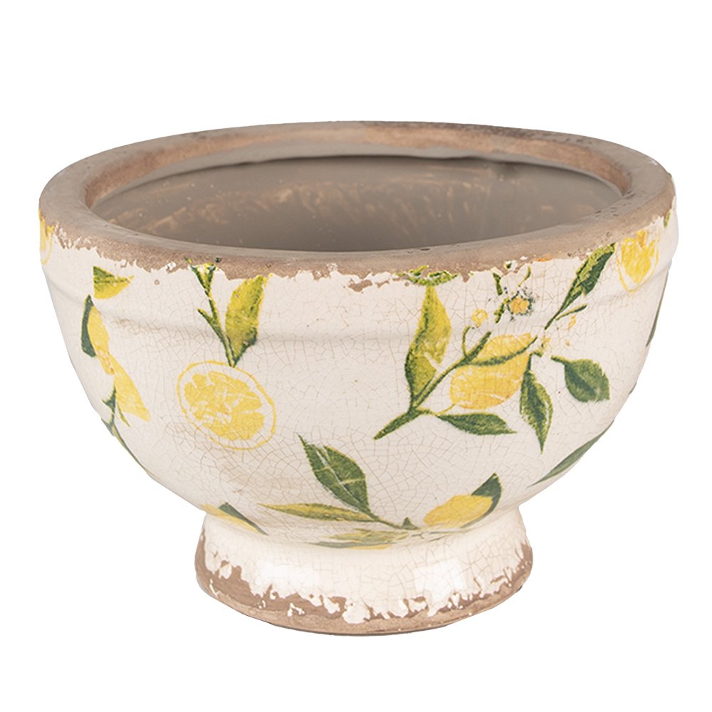 Bloempot Ø 17x11 cm Geel Keramiek Citroen Bloempot Binnen