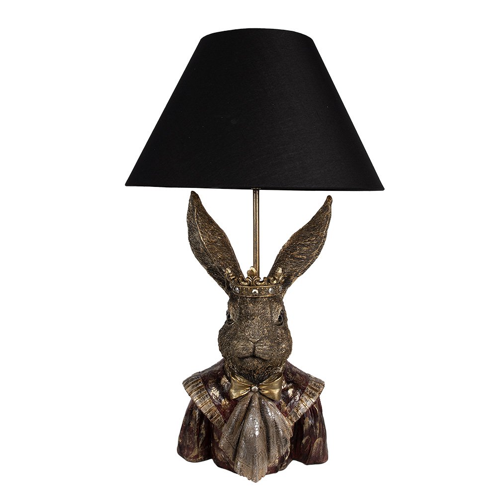 Tafellamp Konijn Ø 37x61 cm Goudkleurig Zwart Polyresin Bureaulamp
