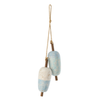 J-Line hanger Boei - hout - naturel/blauw