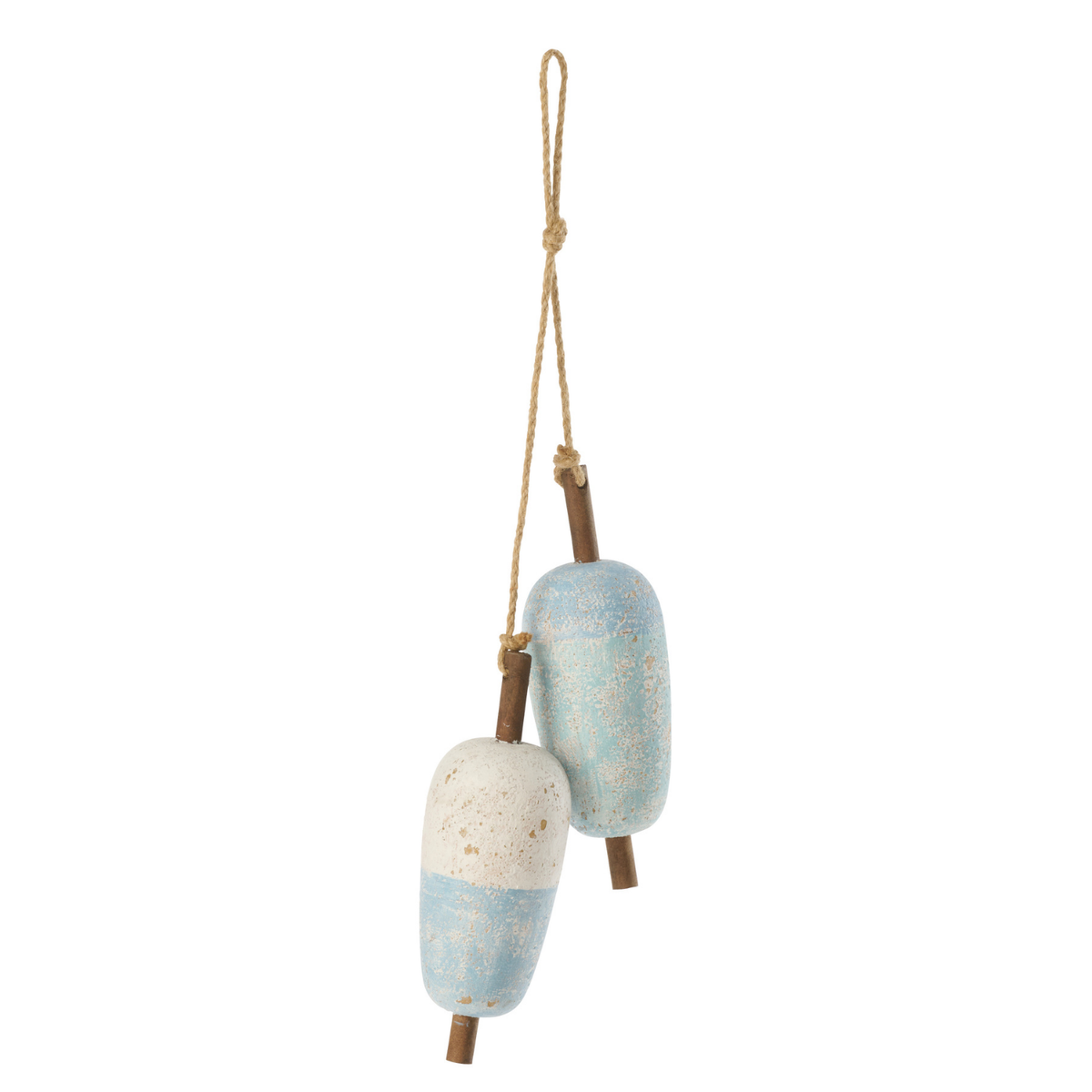 J-Line hanger Boei - hout - naturel/blauw
