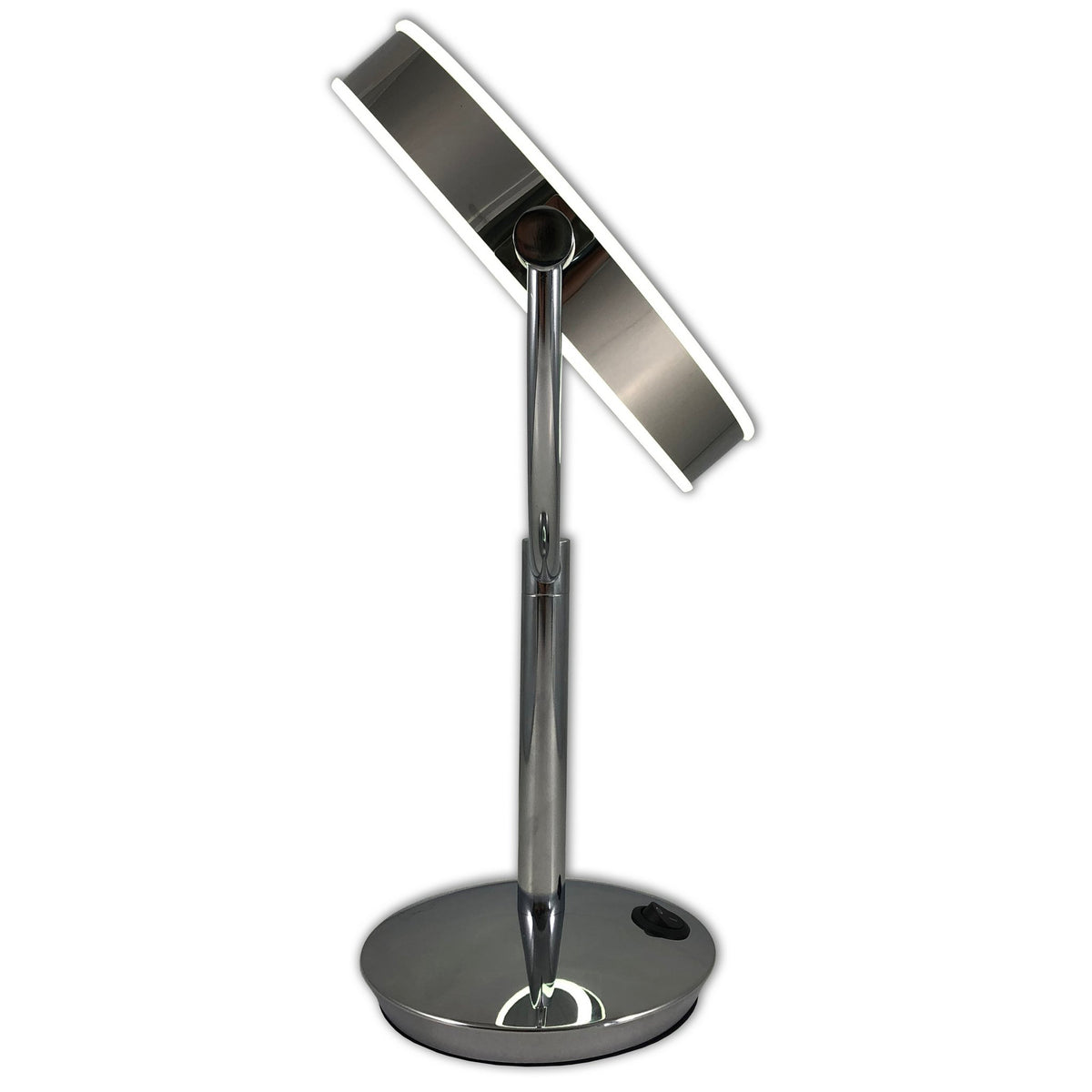 Metalen Make-up LED Spiegel zilver Ø19cm doorsnee
