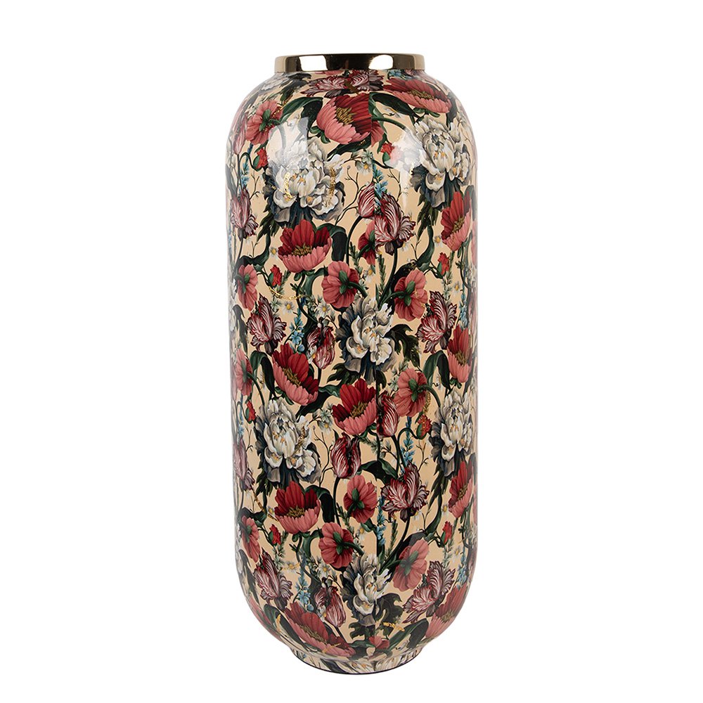 Vaas Ø 21x50 cm Beige Metaal