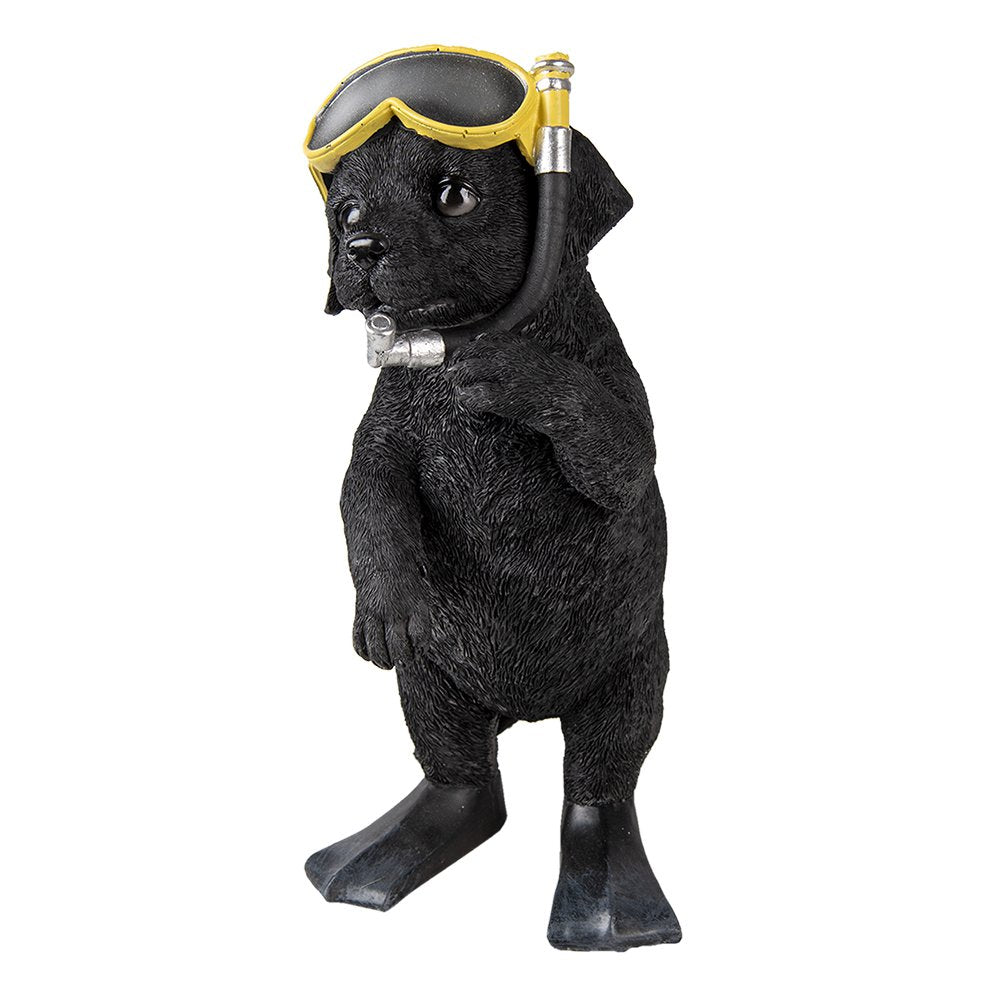 Beeld Hond 11x11x23 cm Zwart Kunststof