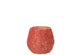 J-Line theelichthouder - glas - rood - S