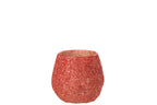 J-Line theelichthouder - glas - rood - S